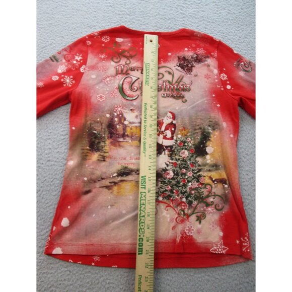 Vintage Christmas Shirt Womens Small USA Made All Over Rhinestones Embellished - Picture 8 of 8